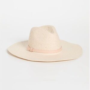 Hat Attack Harbor Wide Brim Straw Hat with Beige Band, NWT